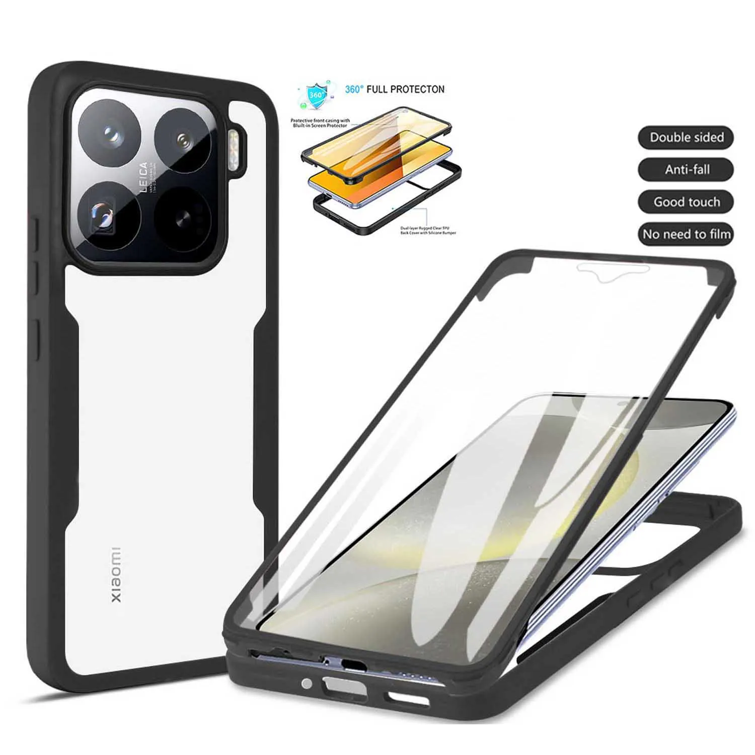 Enhanced Anti-Fall 360° Fully Wrapped Transparent Phone Case