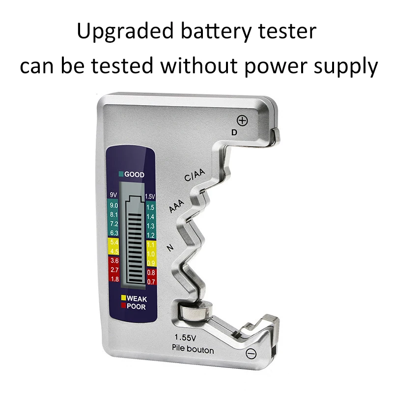 Cyfrowy Tester baterii wyświetlacz LCD C D N AA AAA 9V 1.5V bateria telefonu guzik pojemność sprawdź detektor pojemność narzędzie diagnostyczne 5 Cyfrowy Tester baterii wyświetlacz LCD C D N AA AAA 9V 1.5V bateria telefonu guzik pojemność sprawdź detektor pojemność narzędzie diagnostyczne 5