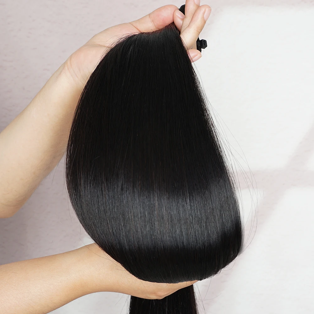 15A Vietnamese Bone Straight Virgin Hair Bundle Super Double Drawn human hair bundle Full raw hair extension