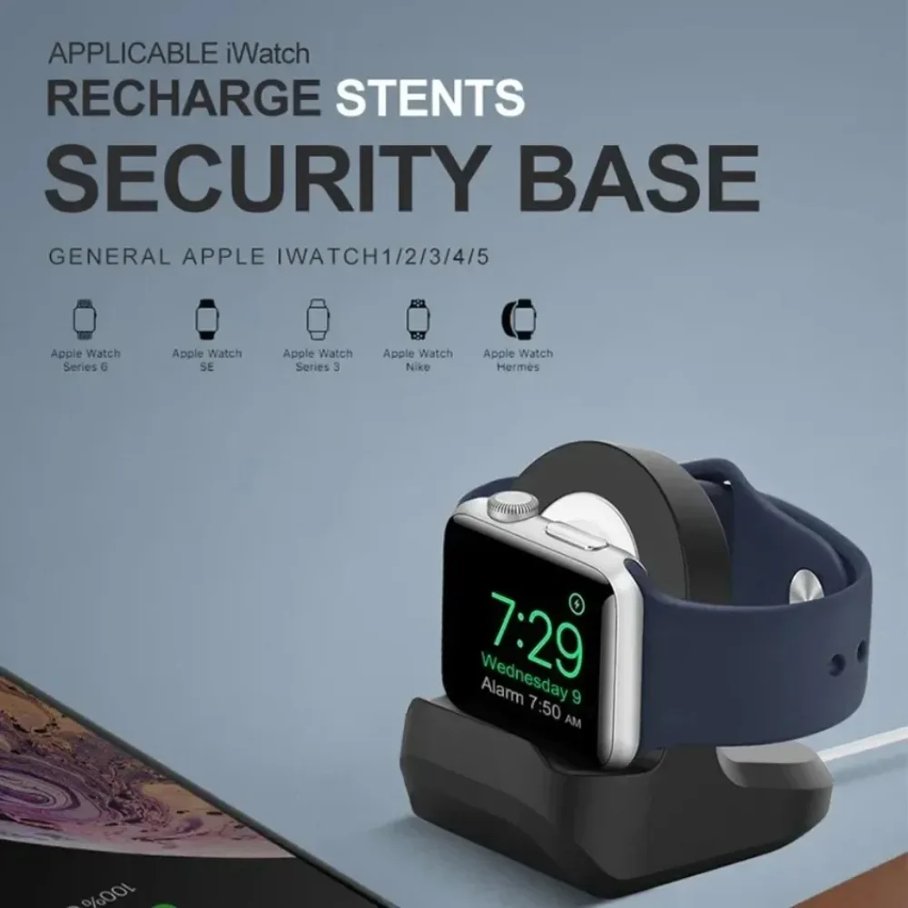 Silicone Watch Wireless Charger Stand Protective Cover For Apple Watch iWatch Desktop
