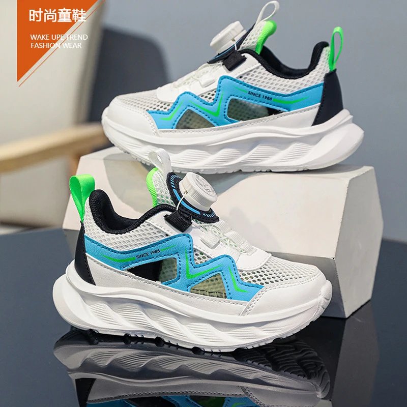 

2024 Children Casual Shoes for Boys Breathable Sneaker Summer Air Mesh Kids Hook&Loop Students School Shoe Size28-38