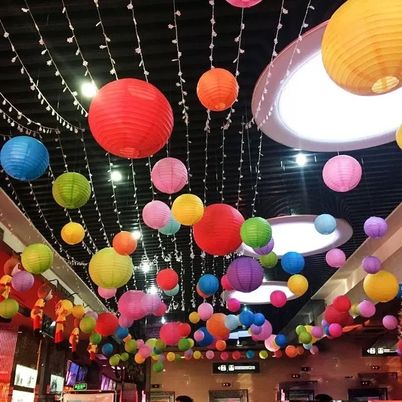 12 cal 30cm 1 sztuk DIY ręcznie malowany obraz chiński papier okrągły lampion ślub wydarzenie świąteczne Party okrągłe papierowe latarnia dekoracje