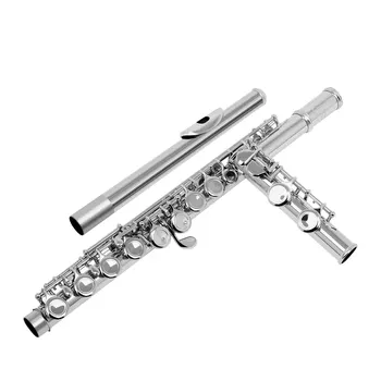 SLADE 16 Closed Open Holes C Key Professional Transverse Flute Concert Musical Instrument with Box
