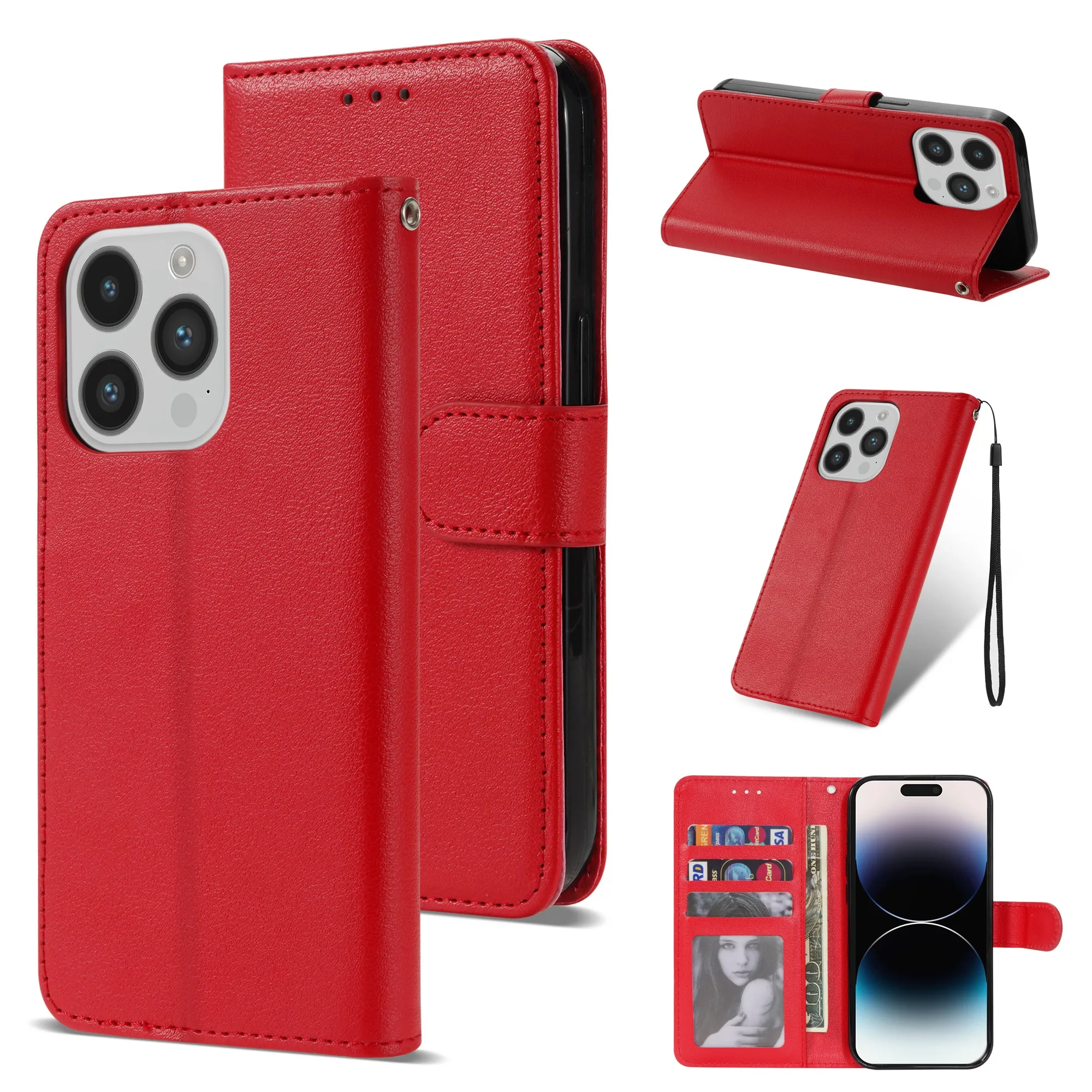 Premium PU Leather Flip Wallet Protective Cover