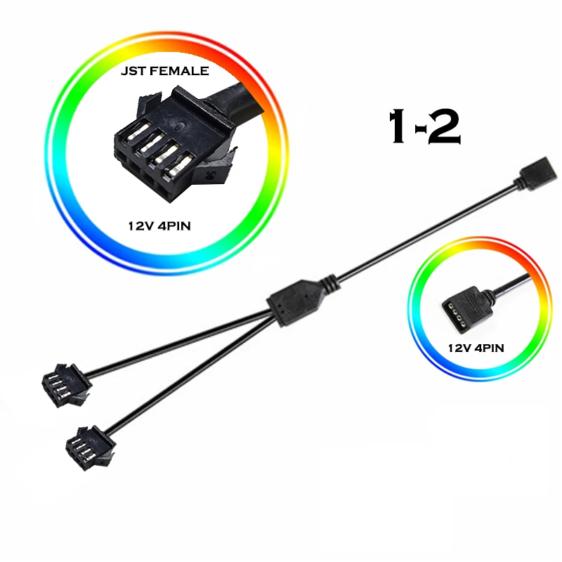 Кабель-адаптер MB RGB AURA SYNC JST SM, передача на 12 В 4 контакта RGB и 5 в 3 контакта ARGB, JST-3P SM3P SM4P EL Wire Cord, мужскойженский (art.: 3920b36bbcaa9) - 3920b36bbcaa9