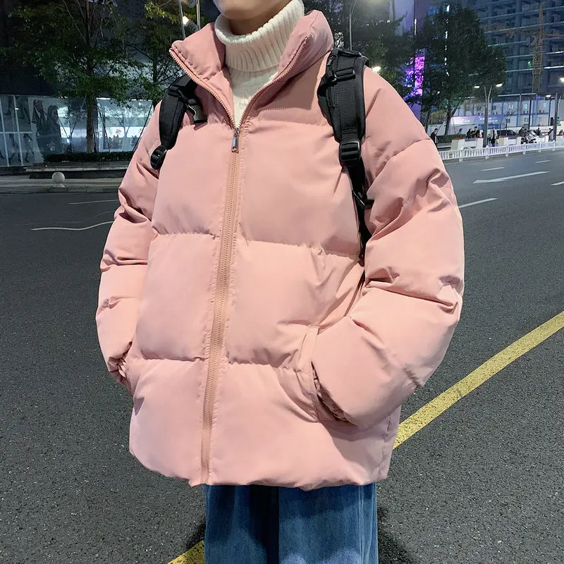 Harajuku Parka Pria Mantel Fashion Tebal Hangat Jaket Kasual Musim Dingin Ukuran Besar Pakaian Jalanan Pria Parka Winter Coat