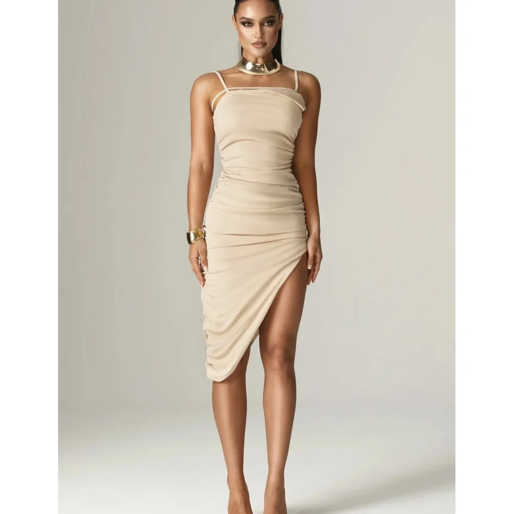 

High Quality Women's Sexy Off Shoulder Strap Bodycon Mini Bandage Dress Celebration Fashion Nightclub Party Dress Wholesale