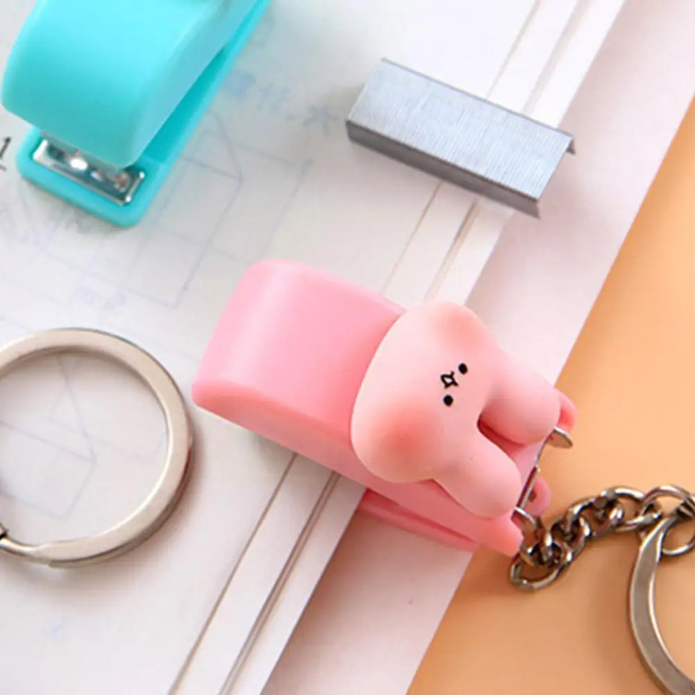 

Cute Mini Stapler Portable Cartoon Chain Organizer Office Student School File Pendant Stationery Suppl P3h6