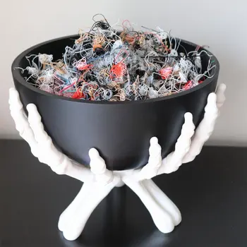 Halloween Candy Bowl Gothic Skeleton Hands Candy Storage Holder Multifunctional Halloween Organizer Holder Scary Home Decoration 1