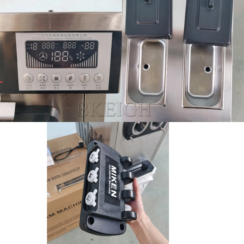 Soft Ice Cream Machines Commercial Sorbet Coolers Tricolor Desktop Sweet Cone Freezing Equipment Vending Machine 4