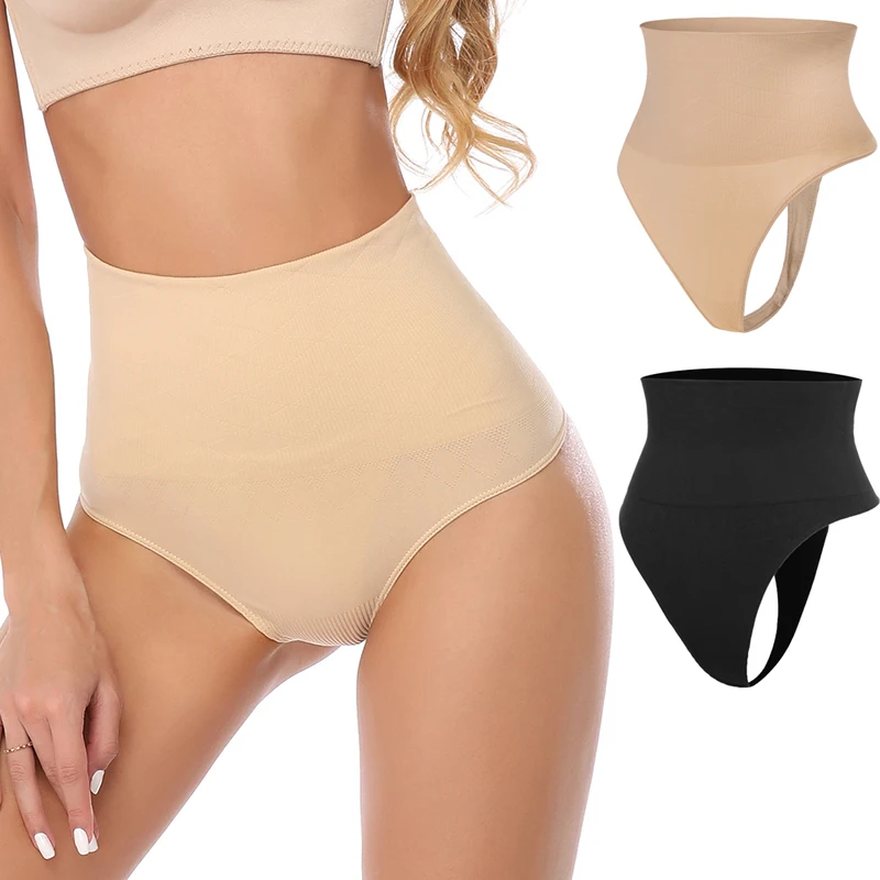 

High Waist Tummy Control Panties Women Thong Panty Shaper Slimming Underwear Butt Lifter Belly Shaping Cincher Brief Body Shaper
