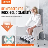 VEVOR Shower Chair for Inside Shower Adjustable Height Shower Stool Non-Slip Bench Bathtub Seat  for Elderly Disabled Adults  2