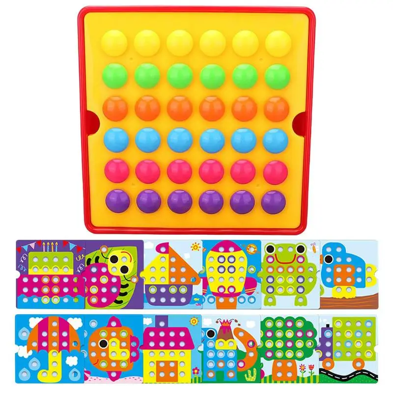 

Пазл для ногтей в виде грибов, игрушки-непоседы для детей, мозаичная головоломка, детская игрушка, веселая модель с реалистичным дизайном грибов, обучающая игра