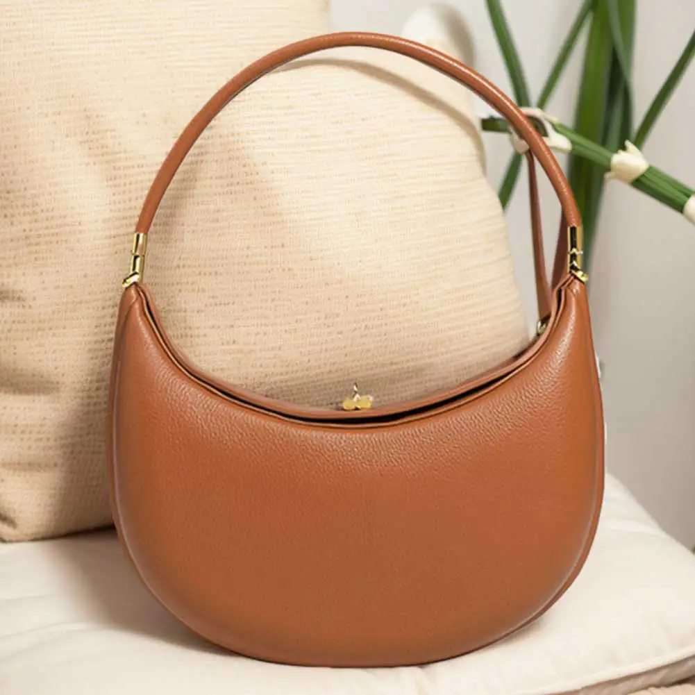 PU Leather Crescent Underarm Bag for Women Casual Clutch Purse