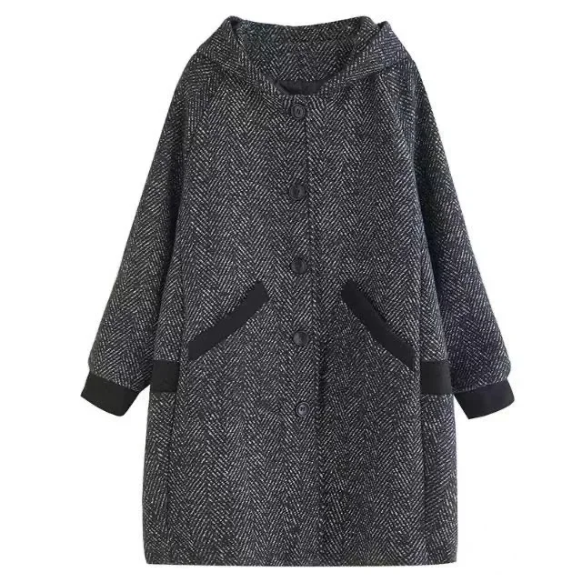 Autumn Winter Women Hooded Coats Thicken Warm Long Jackets with Pockets Female Vintage Streetwear Ladies Casual Loose Outerwear