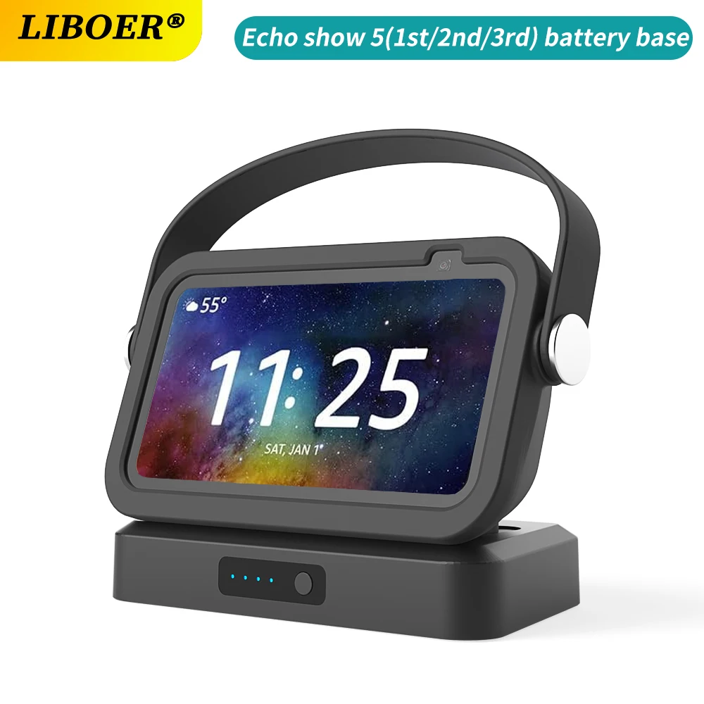 Base Batteria Per Echo Show 5 3Rd & 1St & 2Nd Carica Wireless Mobile Portatile Per Echo Show 5 Base Batteria Con Custodia In Silicone
