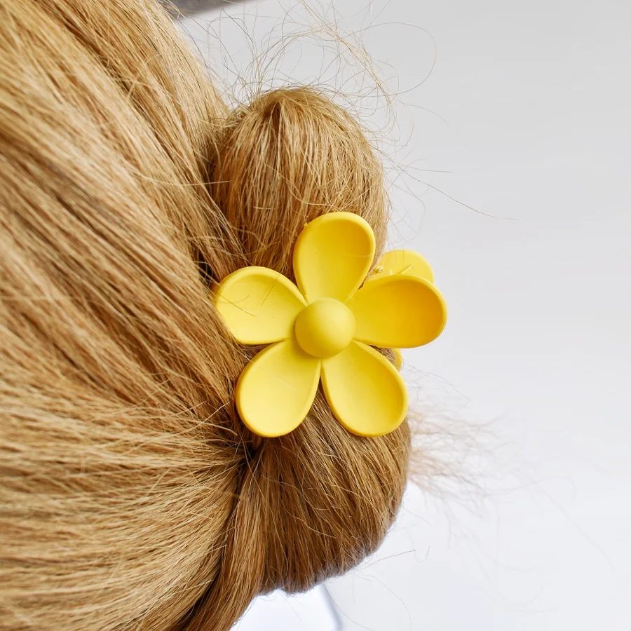 6 Stück/Set, Haarspange mit matter Oberfläche, 5 cm, mittelgroß, geeignet für feines Haar, ideal für einen halbgebundenen Look, süßes und niedliches Design. – Detail 10