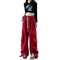 Red Cargo Pants Women Gothic Joggers High Waist Loose Female Hip Hop Trousers Korean Punk Pants Funny Capri Femme Sweatpants - Image 5