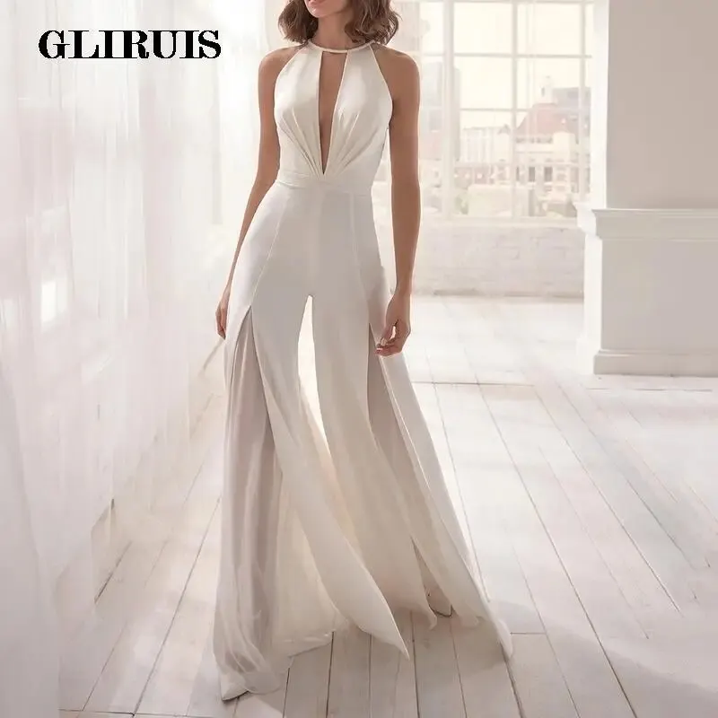 

Женский шифоновый комбинезон It's yiiya, черное платье до пола без рукавов на лето 2022