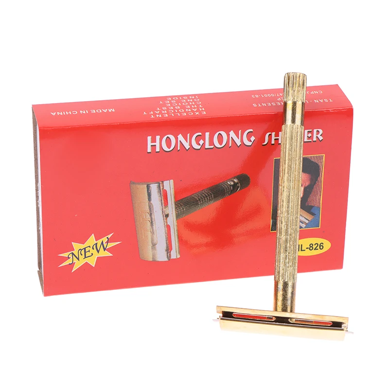 

Retro Style Stainless Steel Safety Razor With Box Handle Razor Manual Shaving Tool Shaving Tool Men's Facial Razor