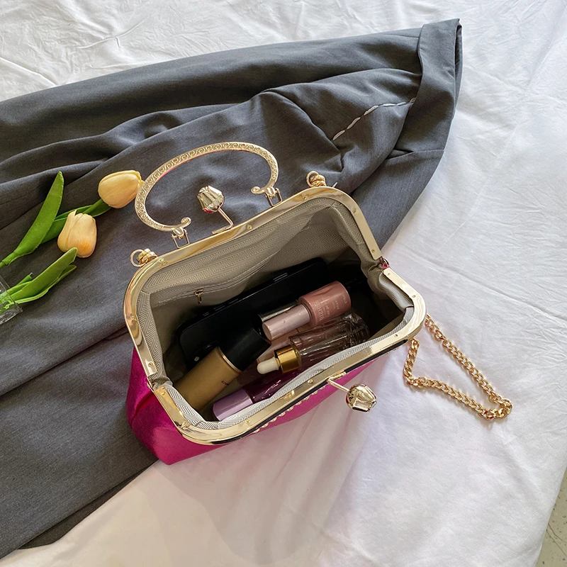 Top Brand Shoulder Bag Women Shell Clip Clutch Purse Winter Green Gold Silvery Black Coffee Handbag Designer Crossbody Bag