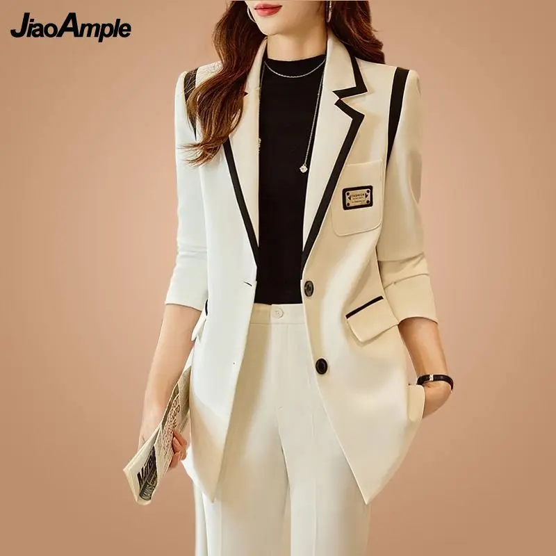 Women's Spring Casual Blazers Suit Jacket Matching Set Korean Elegant Professional Wear Two Piece 2024 New in Matching Set