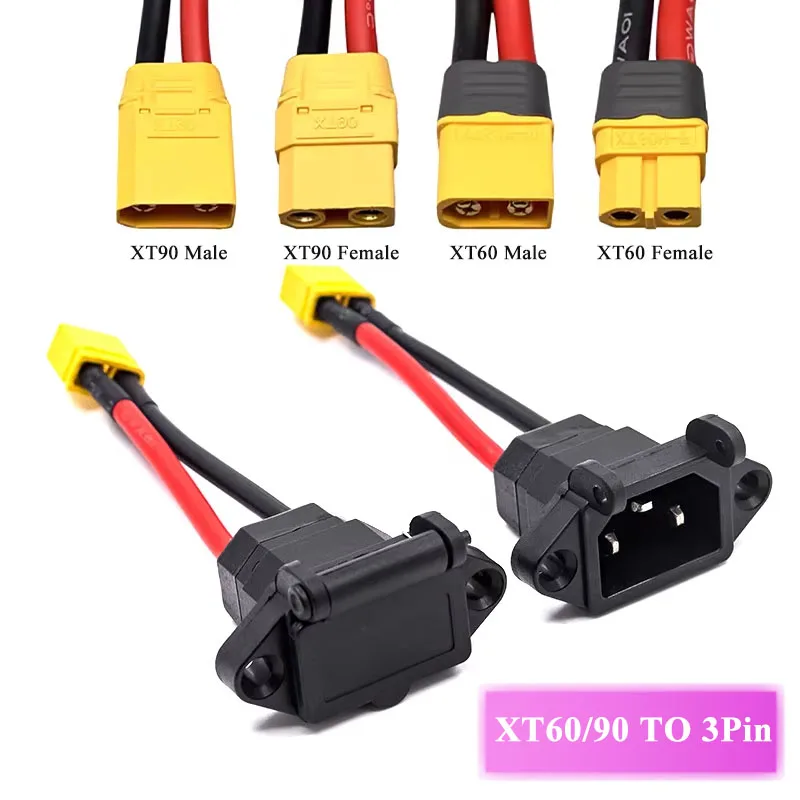 X660 Plug XT60/XT90 Male Female Plug to 3pin Power Socket XT60 XT90 Battery Car ...