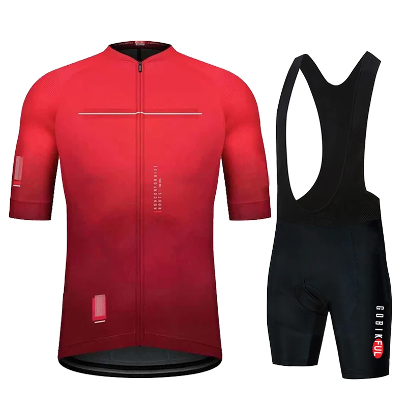 Gobikful-Cycling Jersey Set for Men Short Sleeve MTB Bike Suit Bicycle Clothes Summer cycling jersey set
