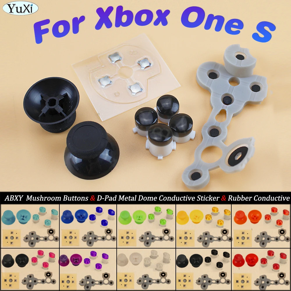 1Set Di Pulsanti Per Levetta Abxy E Adesivo Conduttivo A Cupola In Metallo D-Pad E Conduttivo In Gomma Per Controller Xbox One Slim