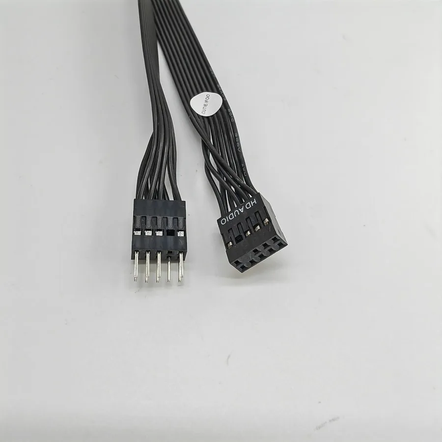HD 오디오 마더보드 익스텐션 케이블, 수-암 24AWG 와이어, 컴퓨터 메인보드 호스트 케이스 섀시 전면 패널용, 9 핀 AC97