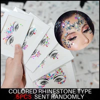 5Pcs Sexy Diamond Face Tattoo Stickers Colorful Glitter Crystal Party Face Decal 3D Self-Adhesive Rhinestones Face Jewel Sliders 1