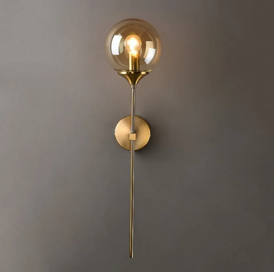 

Modern Simple Glass Wall Lamp Living Room Nordic Creative Bedroom Bedside Lamp Mirror Front Aisle Corridor Background Wall Light