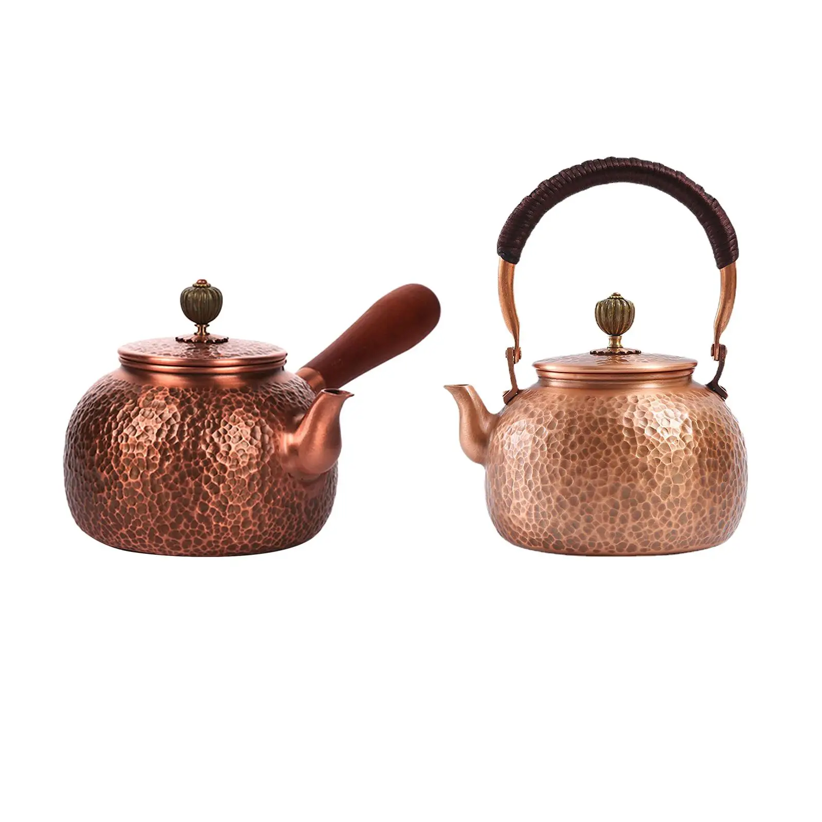 Copper Teapot Coffee Pot Hammered Tea Ceremony Retro Kung Fu Teapot Stovetop Teapot for Household Kitchen Hotel