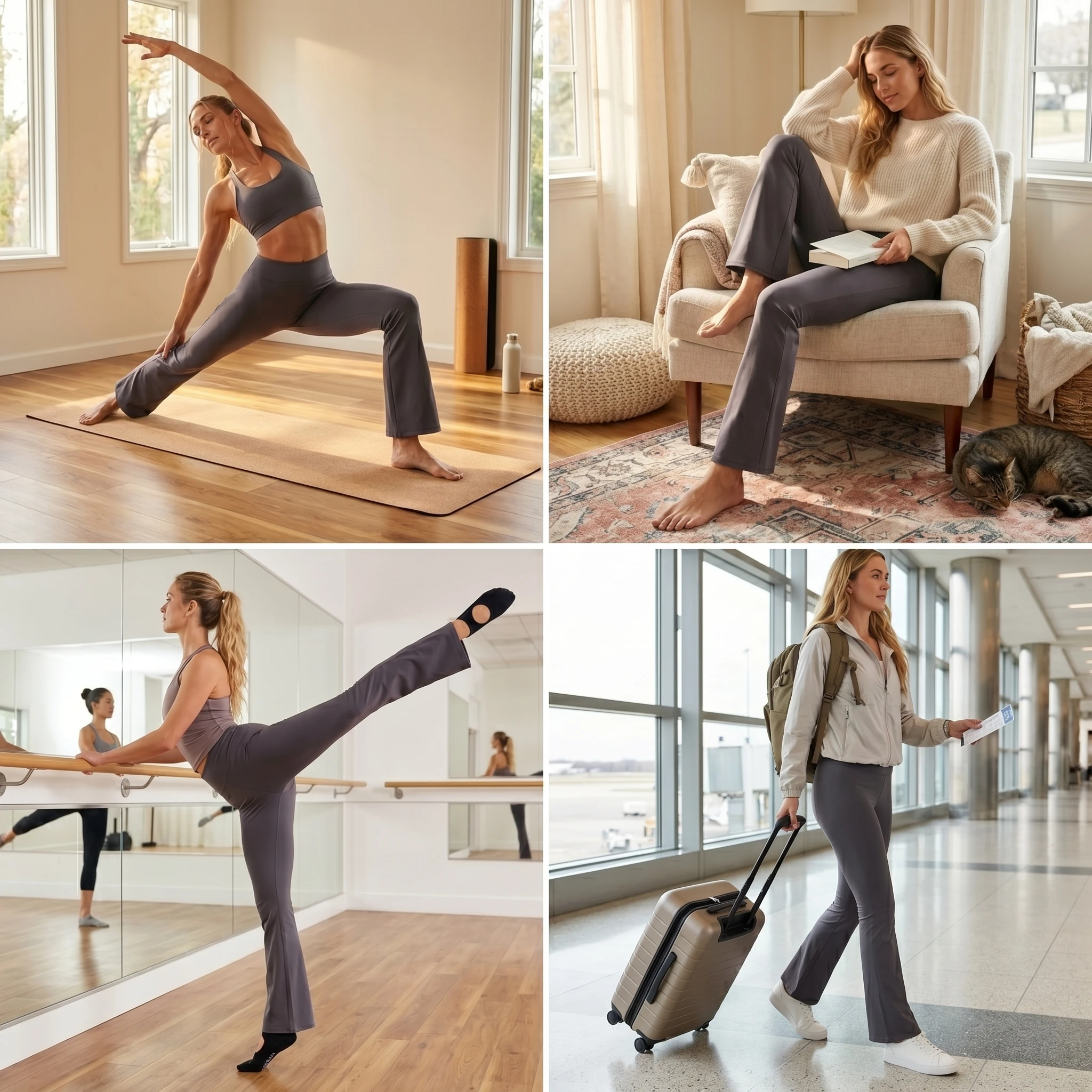 Womens Yoga Pants Flare Leggings Women Bootcut Black Flare Leggings High Waisted Long Bootleg Work Pants 6