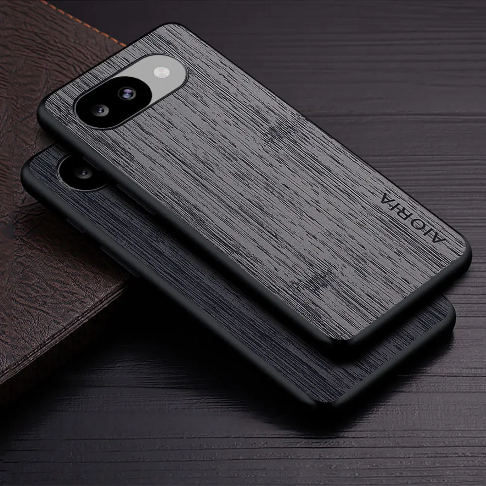 Wood Grain PU Leather Phone Cover for Google Pixel - Premium Case