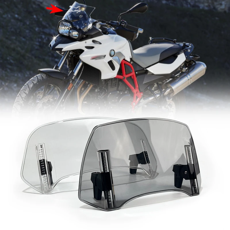 Pare-brise De Moto - SALUTUYA - Universel - Ru00e9glable - Acrylique - Acier Inoxydable - Auto