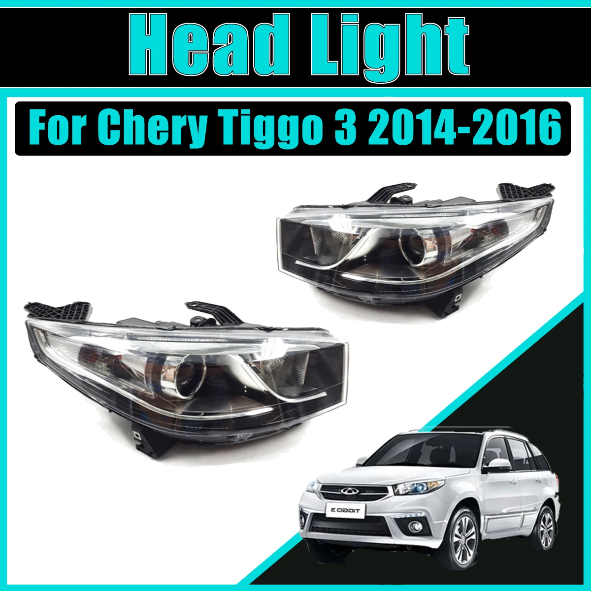 

Передняя фара головного света для Chery Tiggo 3 2014-2016 2015 противотуманная Автомобильная фара в сборе с прозрачными линзами автомобильные аксессуары LHS RHS