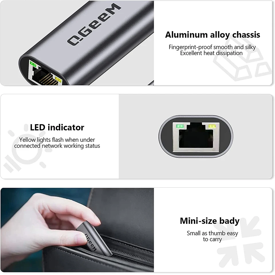 High-Speed USB-C to Ethernet Network Adapter