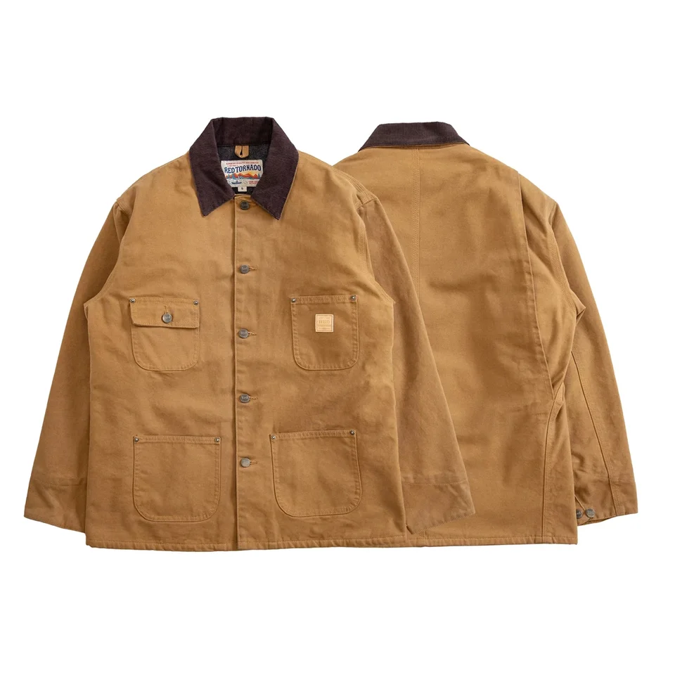 Red Tornado Lined Duck Chore Jacket Corduroy Collar Michigan Coat