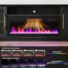 74" TV Stand with 42" Touchscreen Fireplace Entertainment Center with Storage Modern Design Sturdy Construction Easy Assembly 4