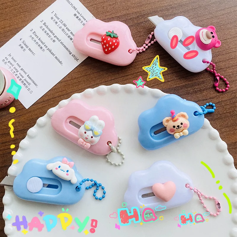 1pc Dopamine Cloud Mass Letter Opener Utility Knife Student Mini Box Cutter mail opener,utility knife,unboxing knife
