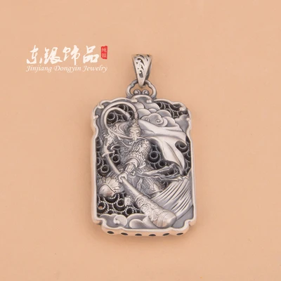 pure-silver-999-silver-jewelry-retro-style-simple-and-fashionable-pendant-all-match-personality-men-and-women-styles