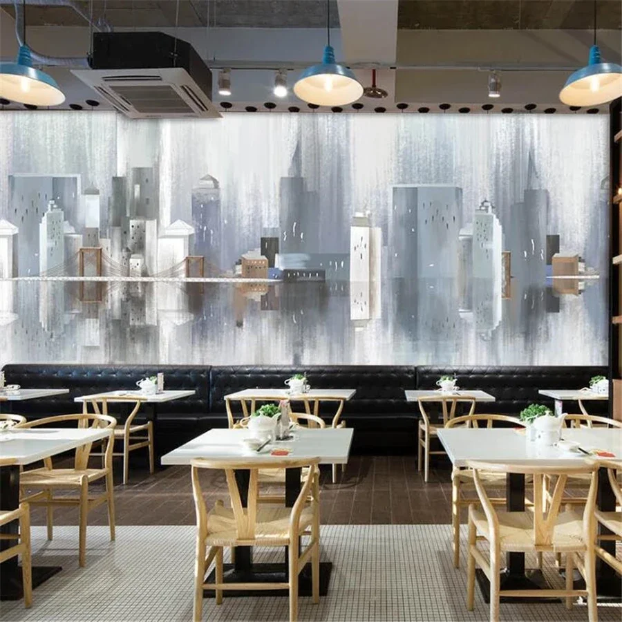 Óleo Abstrata Papel de Parede Cidade oleo abstrata papel de parede cidade 03