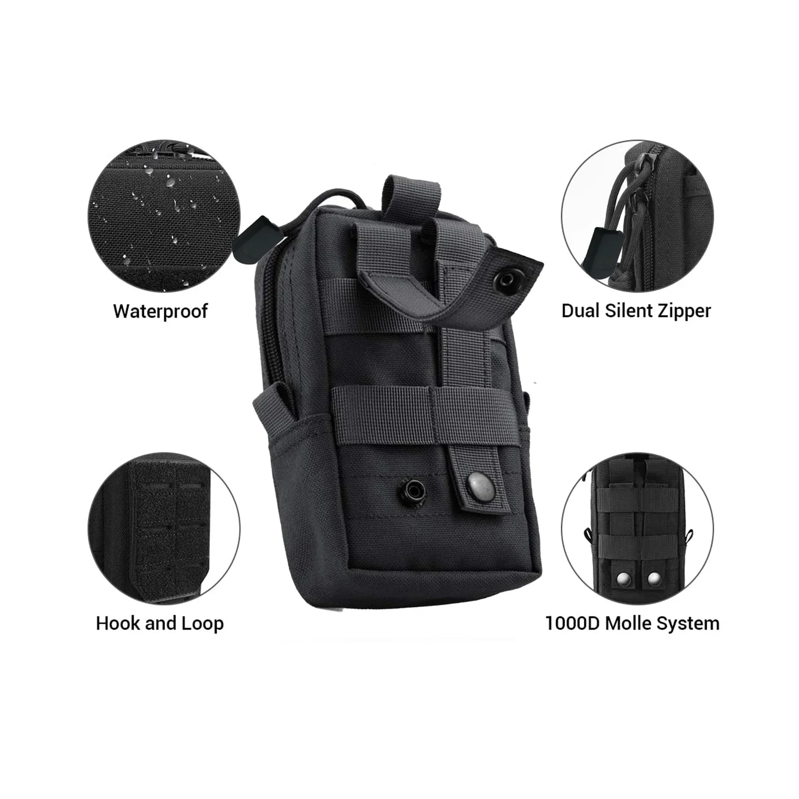 Outdoor Camouflage Mobile Phone Bag Edc Multifunctional Tactical Molle Accessory Bag Hiking Running Sports Waist Bag 2