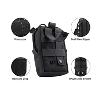 Outdoor Camouflage Mobile Phone Bag Edc Multifunctional Tactical Molle Accessory Bag Hiking Running Sports Waist Bag 2