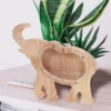 Elephant Piggy Bank Money Japanese Child Box with Counter Kids for Adults Animal Coin Wooden Cash Children 4