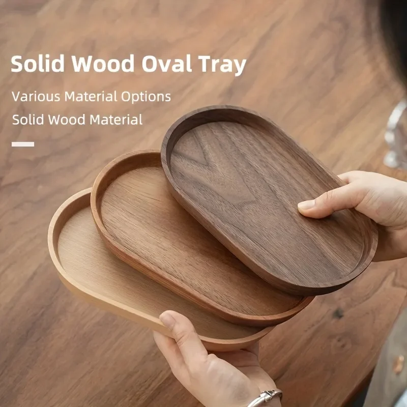 

1PCS Bread Plates Tableware Solid Wood Round Dessert Plate Wooden Tray Snack Plate Dried Fruit Plate Wooden Plate Dessert