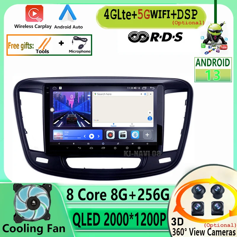

For Chrysler 200 200C 200S 2015 - 2019 Auto Car Radio Stereo Android 13 Multimedia Video Player GPS Navigation Headunit Carplay