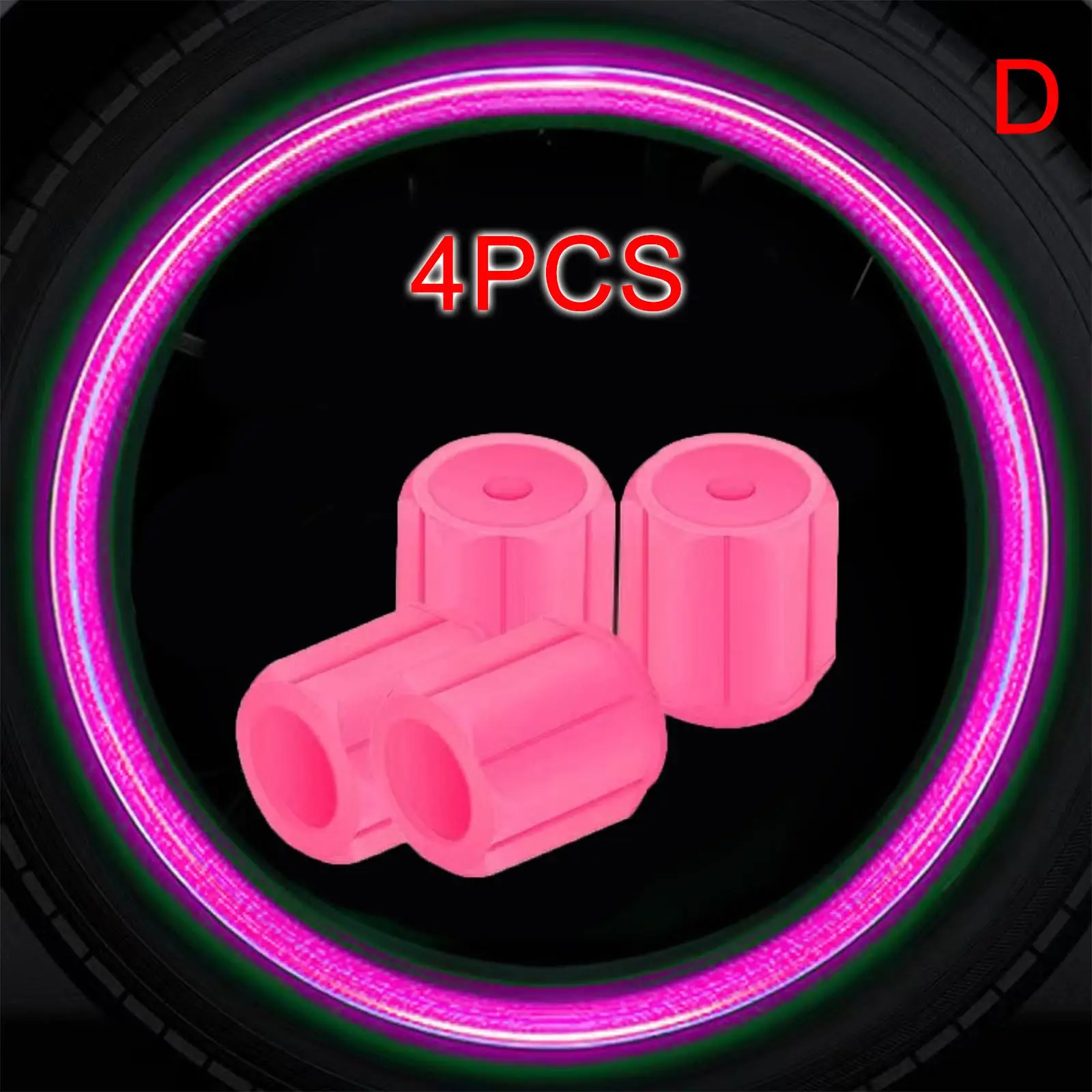 Radiant Glow Wheel Valve Caps - Fluorescent Nighttime Decor for Cars, Motorcycles, and Bicycles