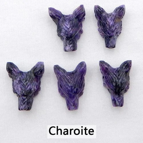 Customized Jewelry 1Pcs Natural Stone Handmade Animal Wolf Head Fashion Jewelry Pendant Bead 23mm